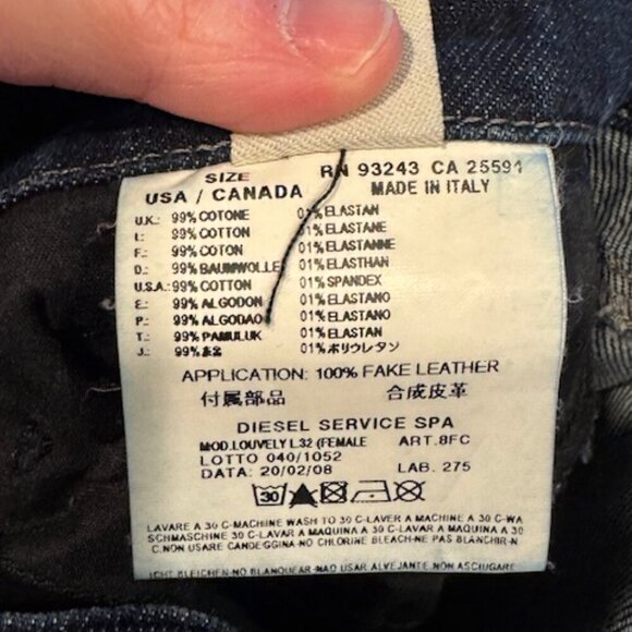 Diesel Louvely Jeans Womens Size 30x32 Bootcut Fit Stretch Denim Mid Rise Blue - Picture 6 of 6